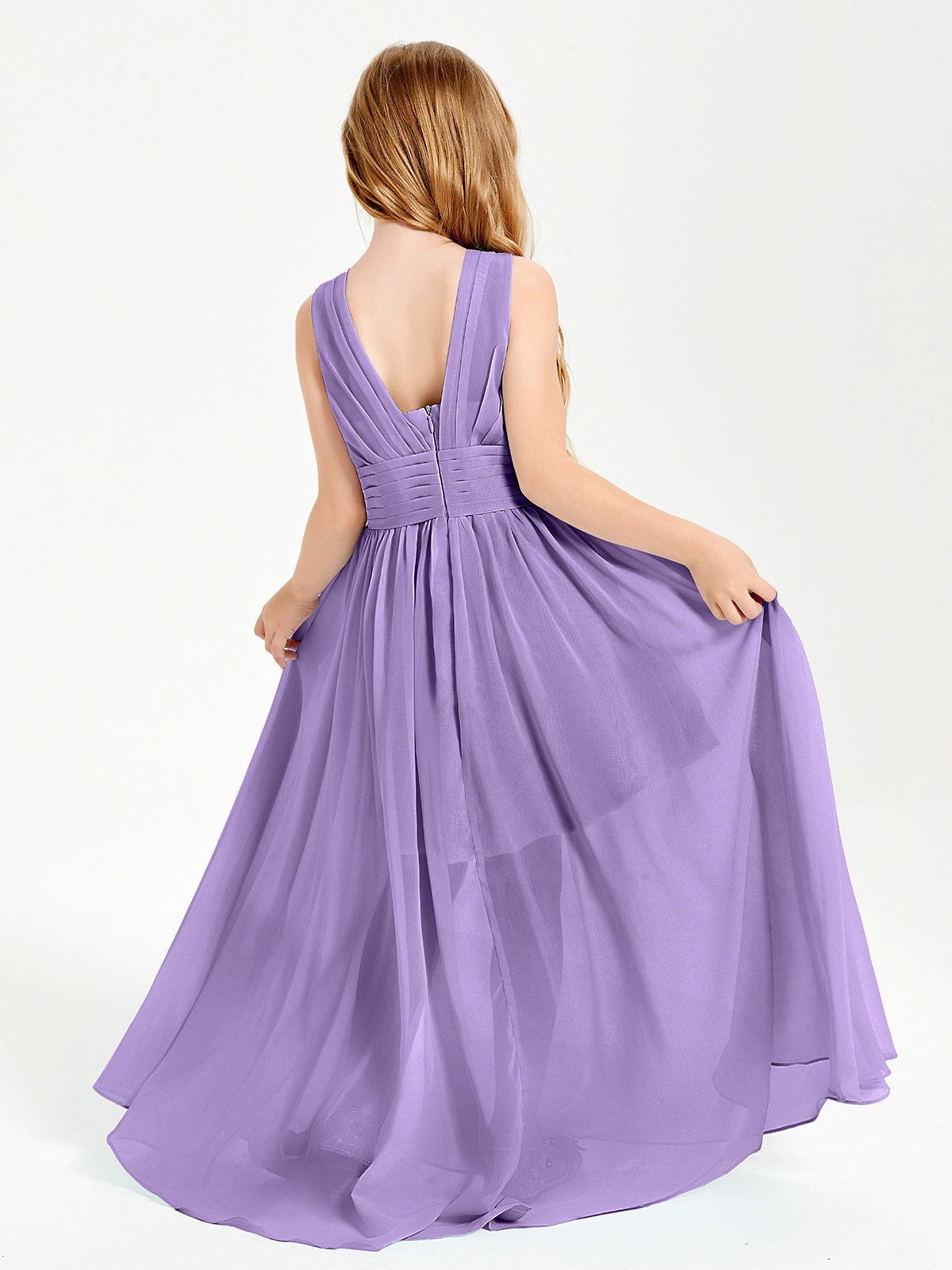 Long Elegant V-neck Bridesmaid Dresses For Juniors Tahiti
